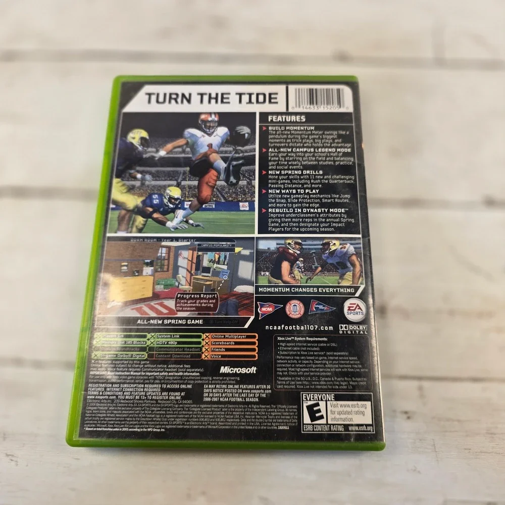 NCAA Football 07 EA Sports Original Xbox Game CIB with Manual